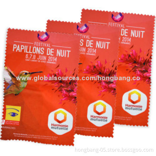 Microfiber Lens Cloths with EN71, SGS, MSDS Marks, Sized 10 x 15cm
